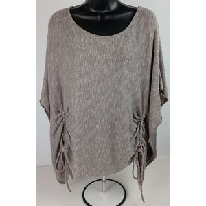 Monamie Women's M Heather Gray Shawl Wide Arm 34x24 Sweater